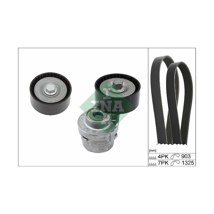 V formos rumbuotas diržas, komplektas INA 529 0386 10