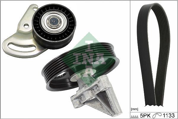 V formos rumbuotas diržas, komplektas INA 529 0396 10