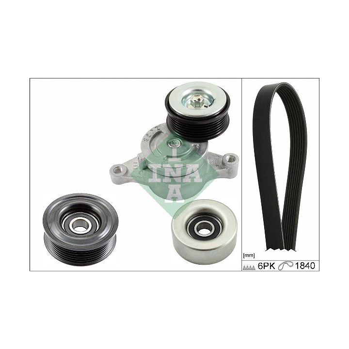 V formos rumbuotas diržas, komplektas INA 529 0400 10