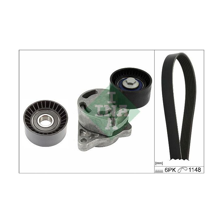 V formos rumbuotas diržas, komplektas INA 529 0407 10