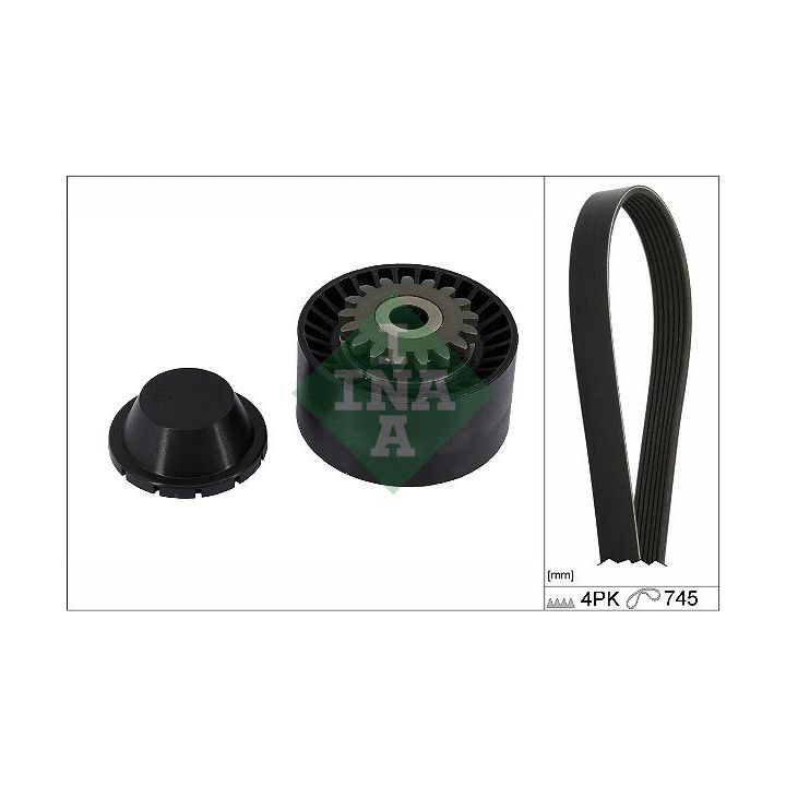 V formos rumbuotas diržas, komplektas INA 529 0408 10