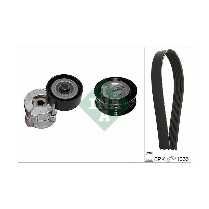 V formos rumbuotas diržas, komplektas INA 529 0418 10