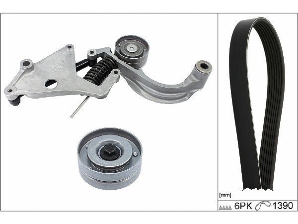 V formos rumbuotas diržas, komplektas INA 529 0457 10