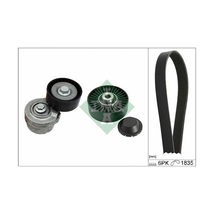 V formos rumbuotas diržas, komplektas INA 529 0498 10