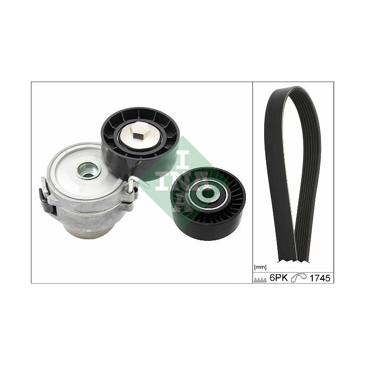 V formos rumbuotas diržas, komplektas INA 529 0518 10