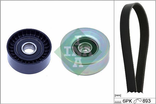 V formos rumbuotas diržas, komplektas INA 529 0532 10