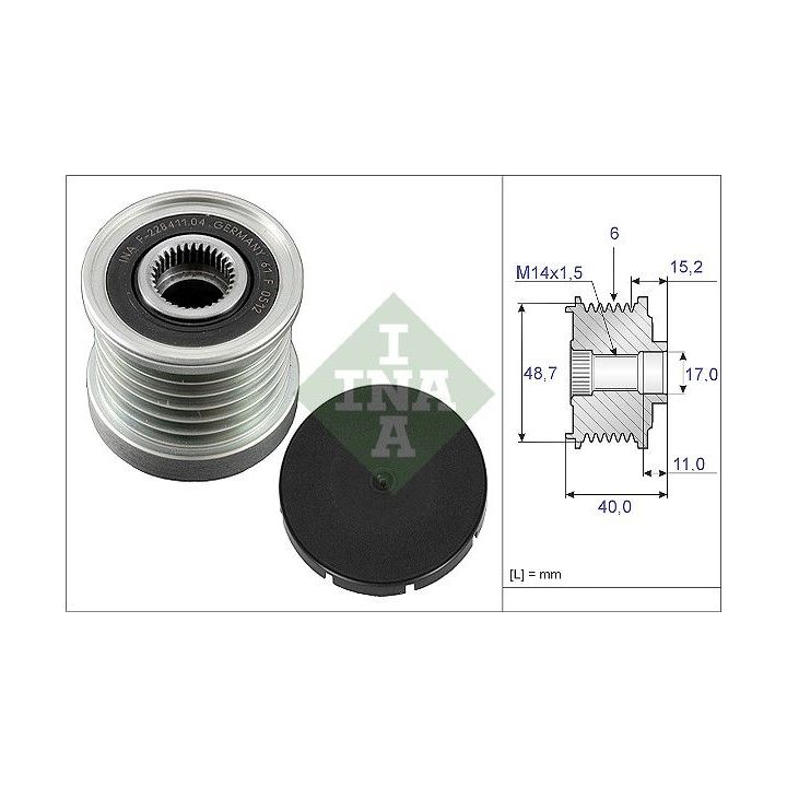 Laisvos eigos sankaba, kint. sr. generatorius INA 535 0038 10