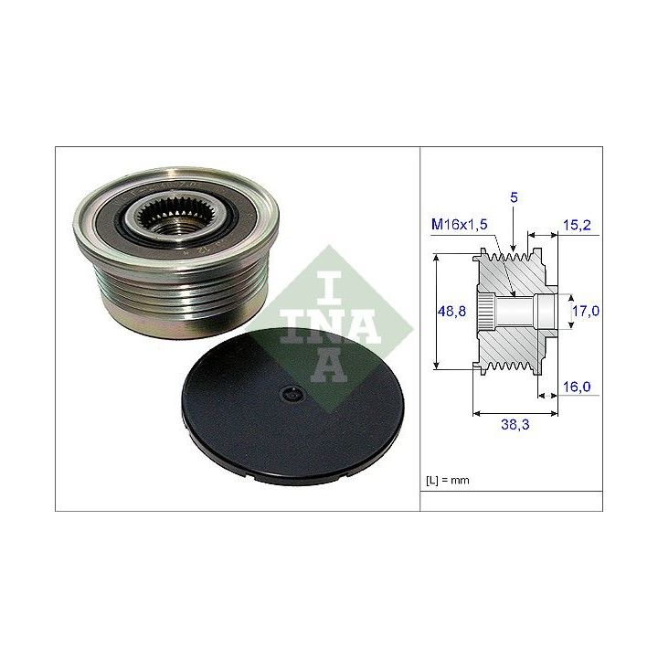 Laisvos eigos sankaba, kint. sr. generatorius INA 535 0048 10