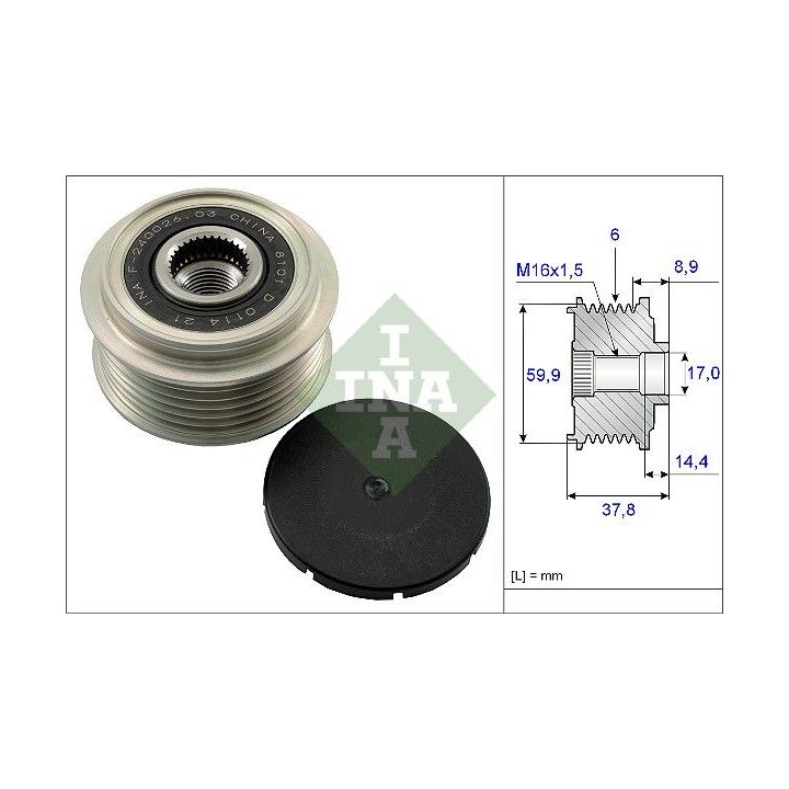 Laisvos eigos sankaba, kint. sr. generatorius INA 535 0135 10