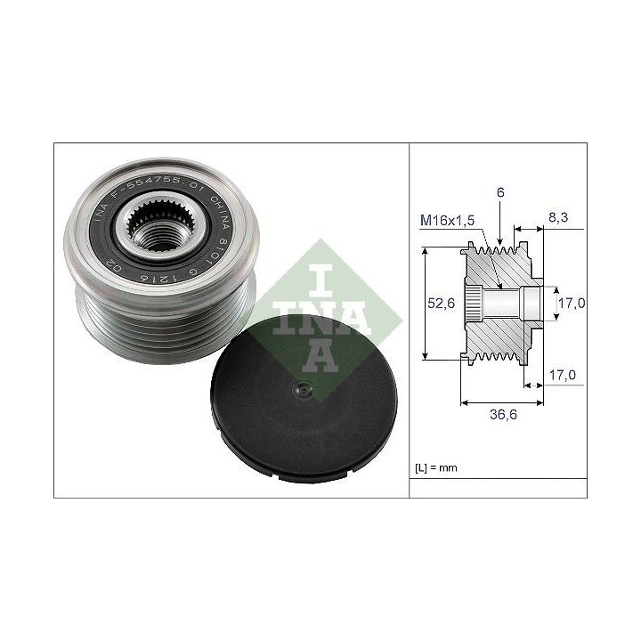 Laisvos eigos sankaba, kint. sr. generatorius INA 535 0137 10