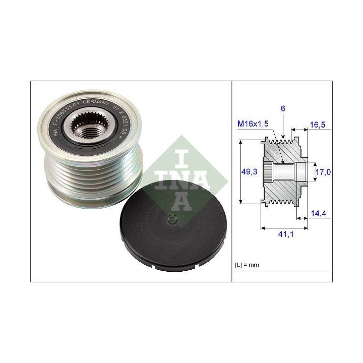 Laisvos eigos sankaba, kint. sr. generatorius INA 535 0178 10