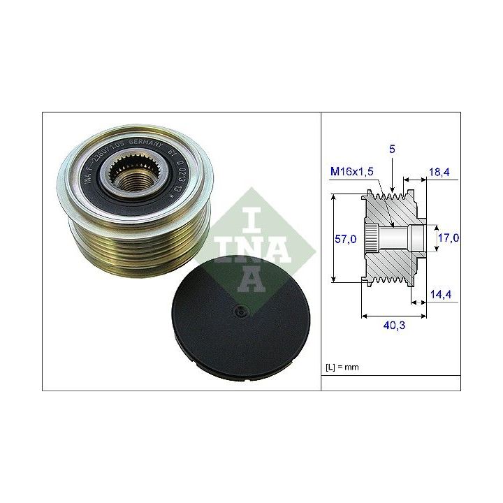 Laisvos eigos sankaba, kint. sr. generatorius INA 535 0187 10