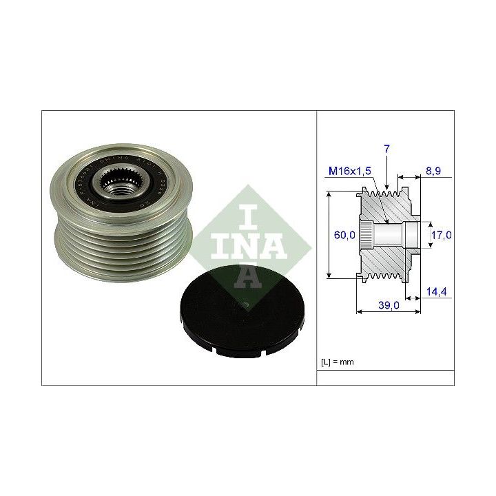 Laisvos eigos sankaba, kint. sr. generatorius INA 535 0245 10