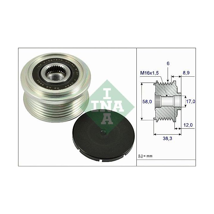 Laisvos eigos sankaba, kint. sr. generatorius INA 535 0266 10