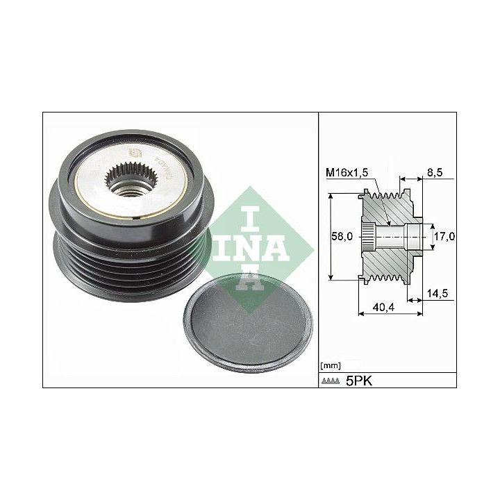 Laisvos eigos sankaba, kint. sr. generatorius INA 535 0280 10