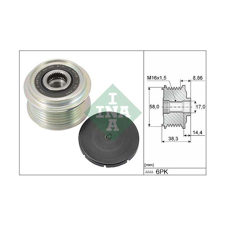 Laisvos eigos sankaba, kint. sr. generatorius INA 535 0296 10
