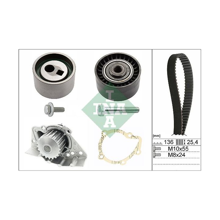 Vandens siurblio ir paskirstymo diržo komplektas INA 530 0095 30