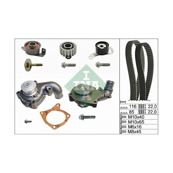 Vandens siurblio ir paskirstymo diržo komplektas INA 530 0104 31