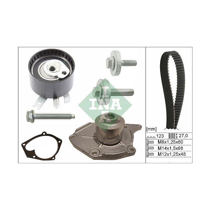 Vandens siurblio ir paskirstymo diržo komplektas INA 530 0197 31