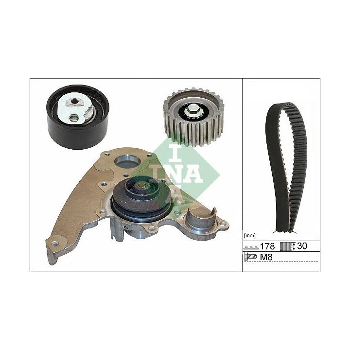 Vandens siurblio ir paskirstymo diržo komplektas INA 530 0232 30