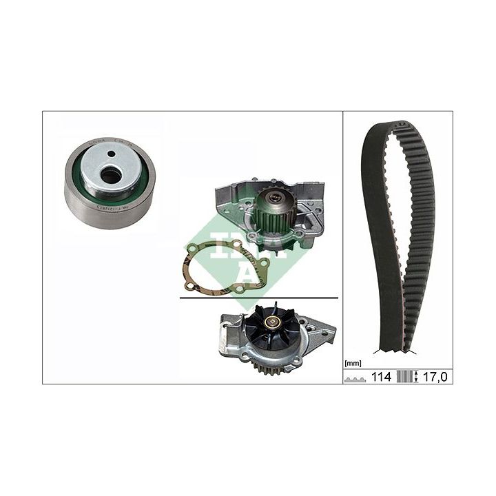 Vandens siurblio ir paskirstymo diržo komplektas INA 530 0258 31