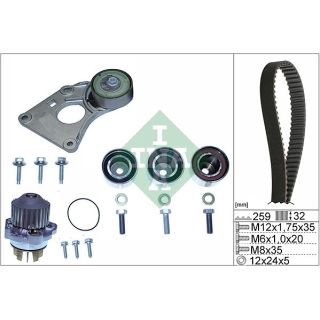 Vandens siurblio ir paskirstymo diržo komplektas INA 530 0259 31