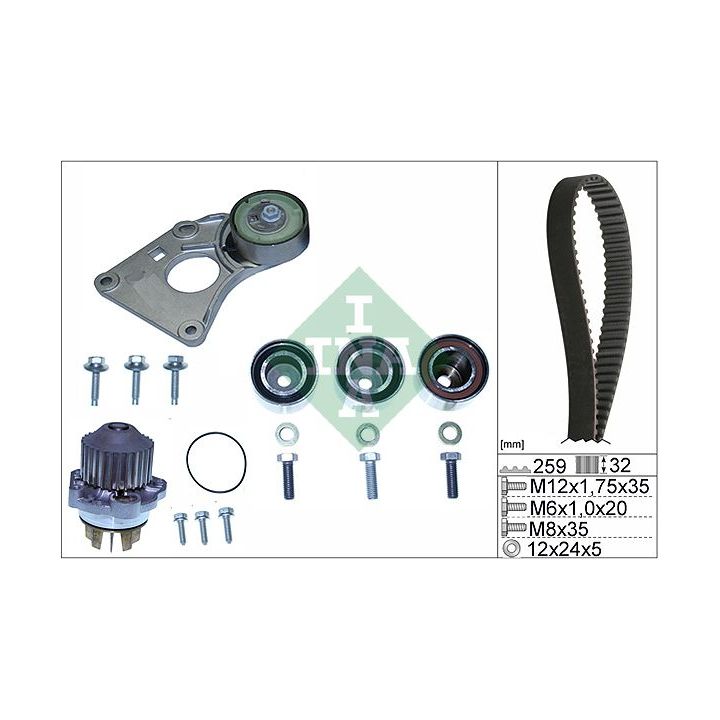 Vandens siurblio ir paskirstymo diržo komplektas INA 530 0259 31