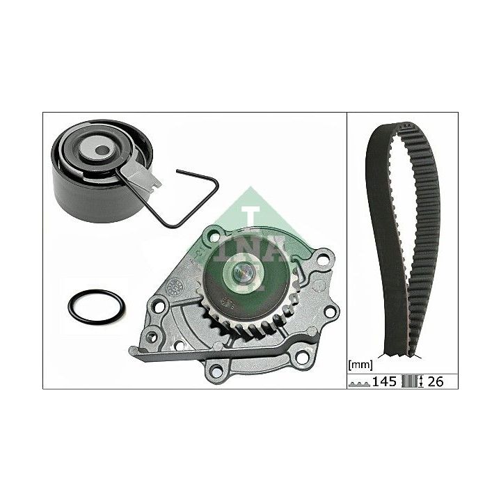 Vandens siurblio ir paskirstymo diržo komplektas INA 530 0376 30