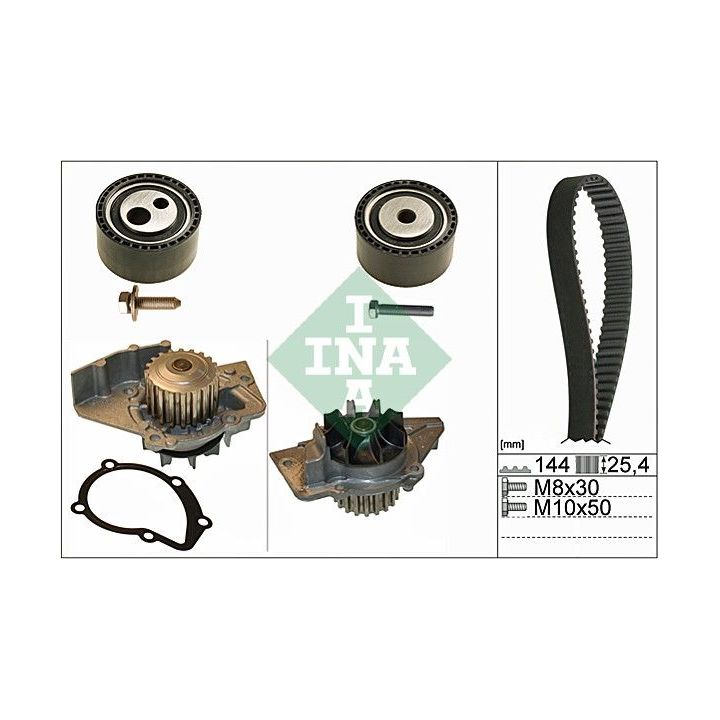 Vandens siurblio ir paskirstymo diržo komplektas INA 530 0474 30
