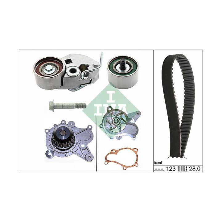 Vandens siurblio ir paskirstymo diržo komplektas INA 530 0542 31