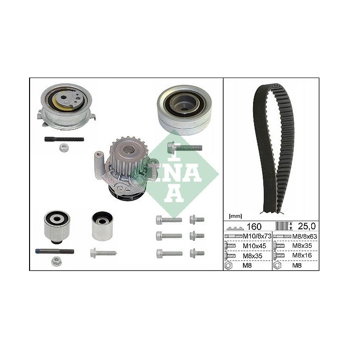 Vandens siurblio ir paskirstymo diržo komplektas INA 530 0550 32