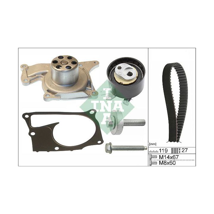 Vandens siurblio ir paskirstymo diržo komplektas INA 530 0607 30