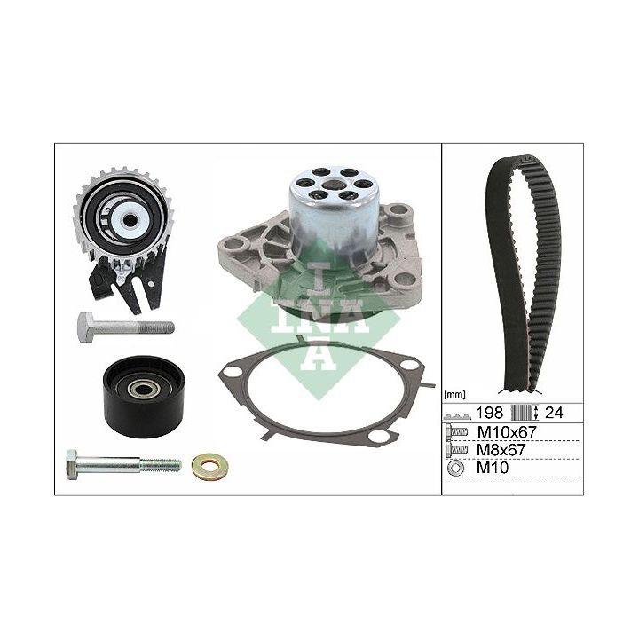 Vandens siurblio ir paskirstymo diržo komplektas INA 530 0626 30