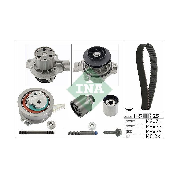 Vandens siurblio ir paskirstymo diržo komplektas INA 530 0650 31