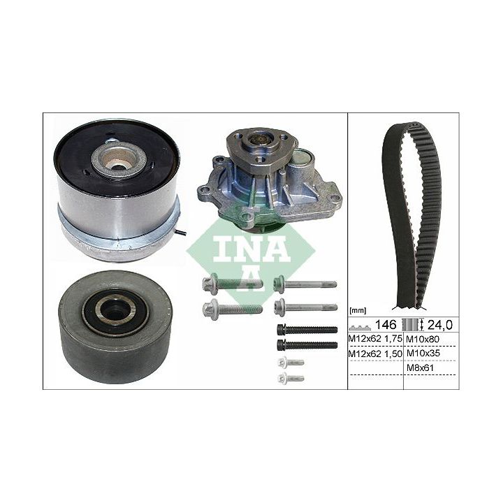 Vandens siurblio ir paskirstymo diržo komplektas INA 530 0724 30