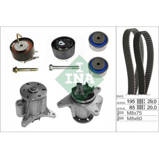 Vandens siurblio ir paskirstymo diržo komplektas INA 530 0764 31