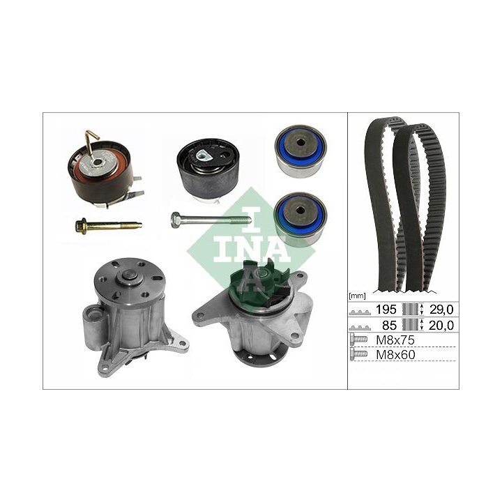 Vandens siurblio ir paskirstymo diržo komplektas INA 530 0764 31