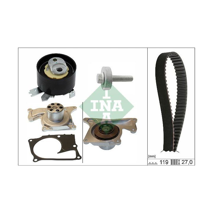 Vandens siurblio ir paskirstymo diržo komplektas INA 530 0843 30