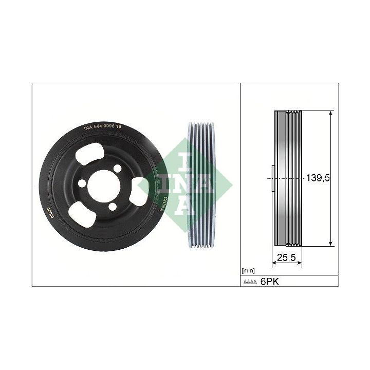 Skriemulys, alkūninis velenas INA 544 0096 10