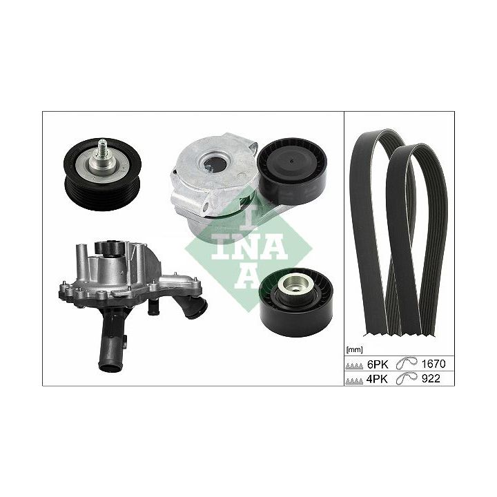 Vandens siurblys + V formos rumbuotas diržas, komplektas INA 529 0301 30