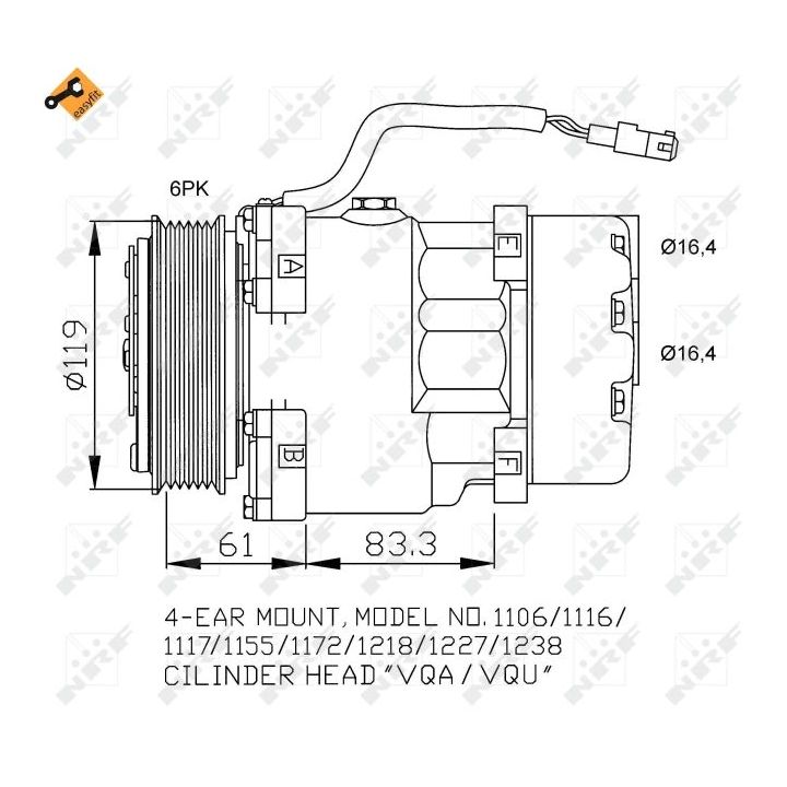 Kompresorius, oro kondicionierius NRF 32040