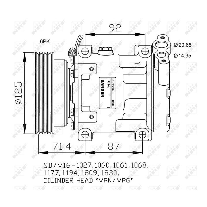 Kompresorius, oro kondicionierius NRF 32742G