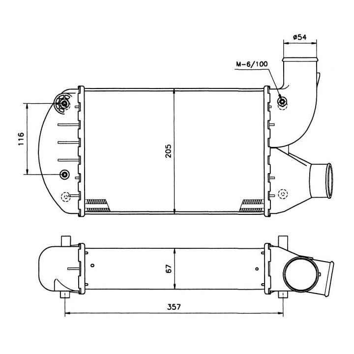 Tarpinis suslėgto oro aušintuvas, kompresorius NRF 30134