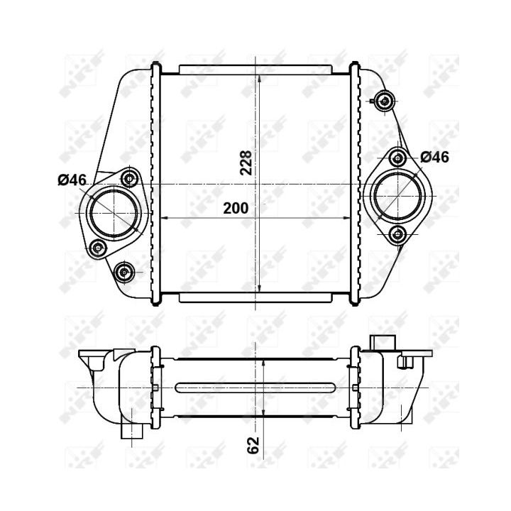 Tarpinis suslėgto oro aušintuvas, kompresorius NRF 30360
