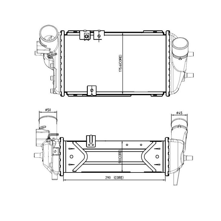Tarpinis suslėgto oro aušintuvas, kompresorius NRF 309063