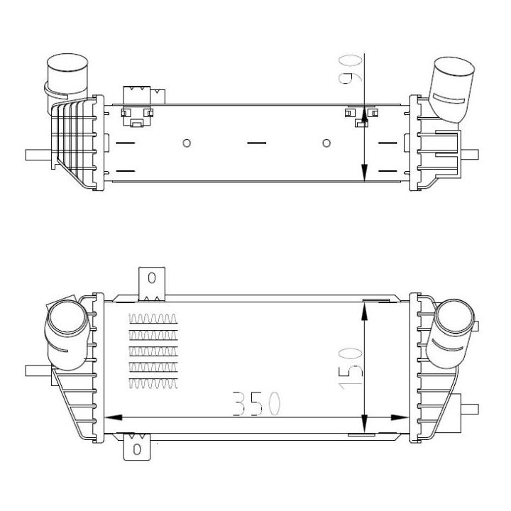 Tarpinis suslėgto oro aušintuvas, kompresorius NRF 309070
