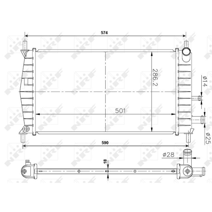 Radiatorius, variklio aušinimas NRF 50131A
