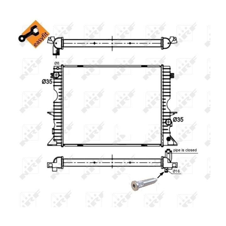 Radiatorius, variklio aušinimas NRF 509730