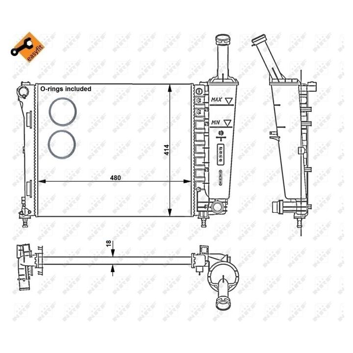 Radiatorius, variklio aušinimas NRF 53526
