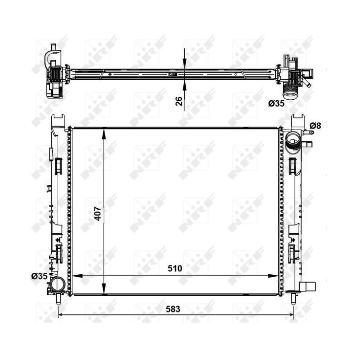 Radiatorius, variklio aušinimas NRF 58443